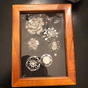 Vintage Brooches in shadow box